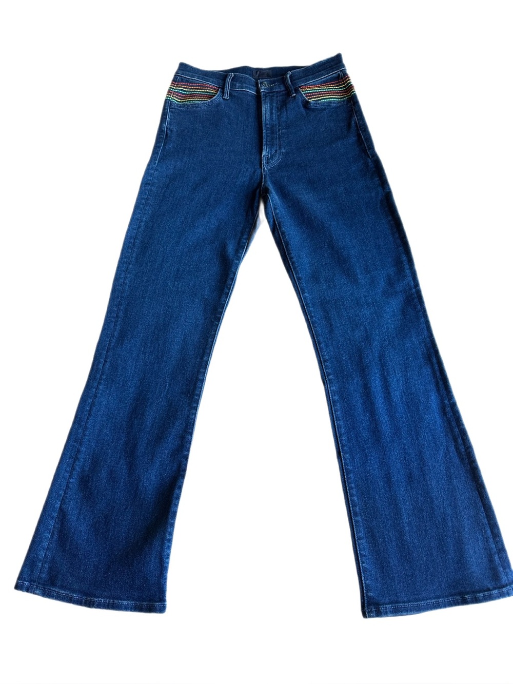 MOTHER The Smooth Hustler Over the Rainbow High Rise Bootcut Jeans Size 27